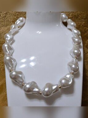 Classic Pearl-Style White Choker Necklace -16 Inches Women Jewelry